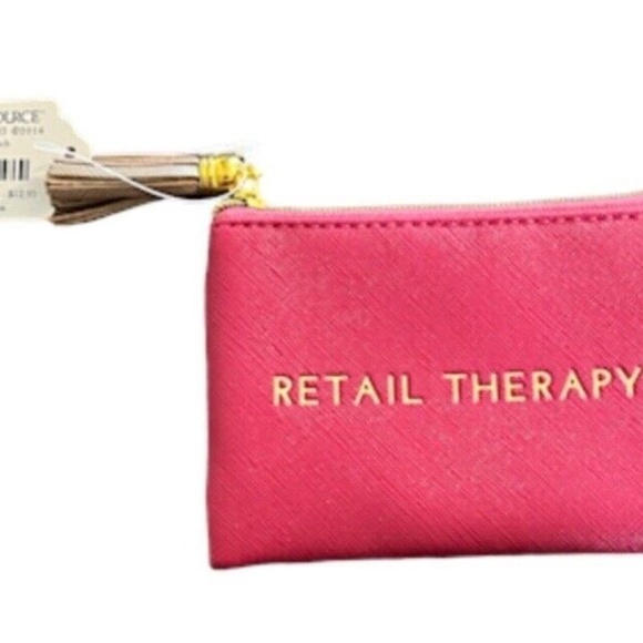 Paper Source Womens Retail Therapy Pouch Leather Tassel Zipper Feminine Soft - Picture 1 of 9